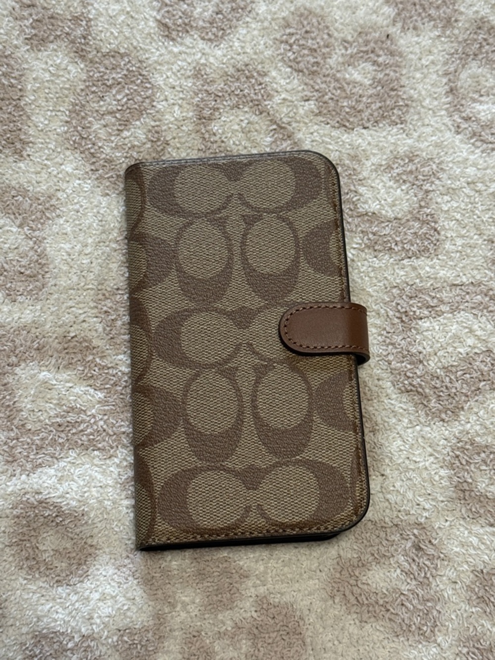 Coach Brown Signature Folio iPhone 13 Pro Case Wallet